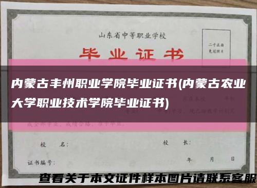 内蒙古丰州职业学院毕业证书(内蒙古农业大学职业技术学院毕业证书)缩略图