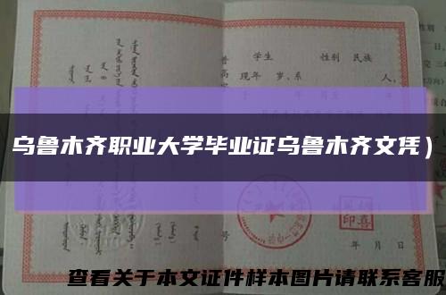 乌鲁木齐职业大学毕业证乌鲁木齐文凭）缩略图