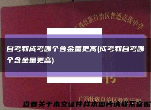 自考和成考哪个含金量更高(成考和自考哪个含金量更高)缩略图