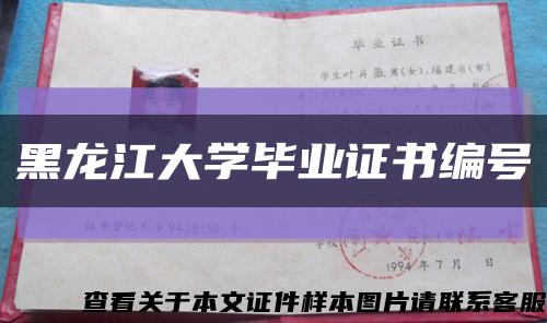 黑龙江大学毕业证书编号缩略图