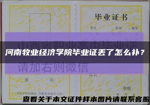 河南牧业经济学院毕业证丢了怎么补？缩略图