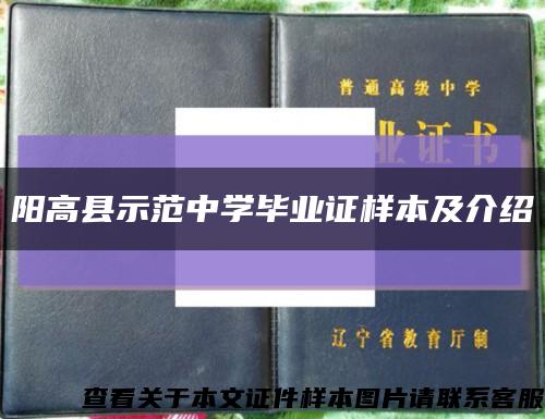 阳高县示范中学毕业证样本及介绍缩略图
