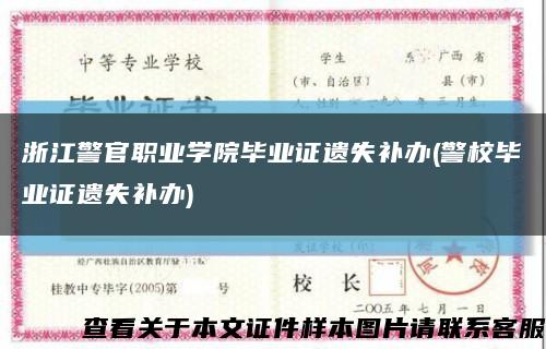 浙江警官职业学院毕业证遗失补办(警校毕业证遗失补办)缩略图