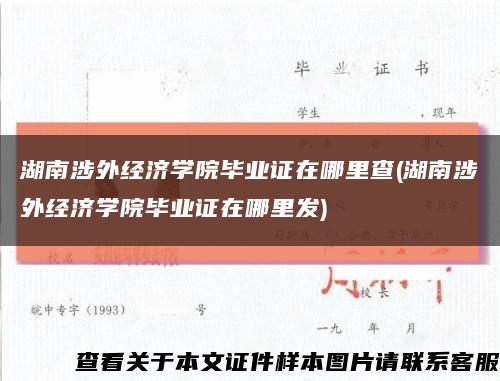 湖南涉外经济学院毕业证在哪里查(湖南涉外经济学院毕业证在哪里发)缩略图