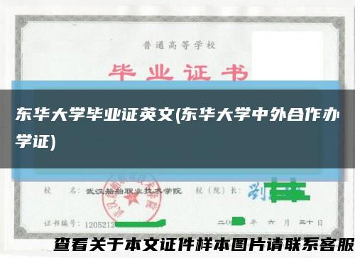 东华大学毕业证英文(东华大学中外合作办学证)缩略图