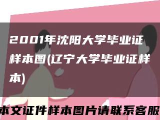2001年沈阳大学毕业证样本图(辽宁大学毕业证样本)缩略图
