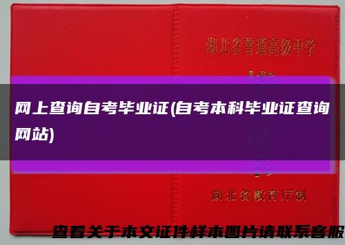 网上查询自考毕业证(自考本科毕业证查询网站)缩略图