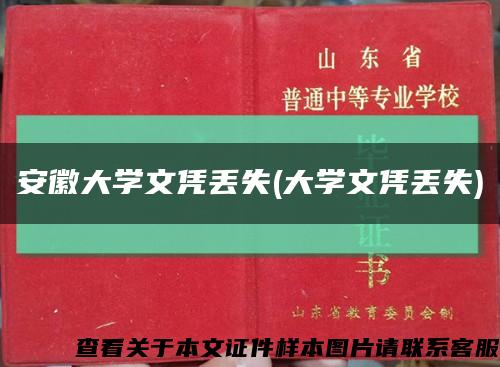 安徽大学文凭丢失(大学文凭丢失)缩略图
