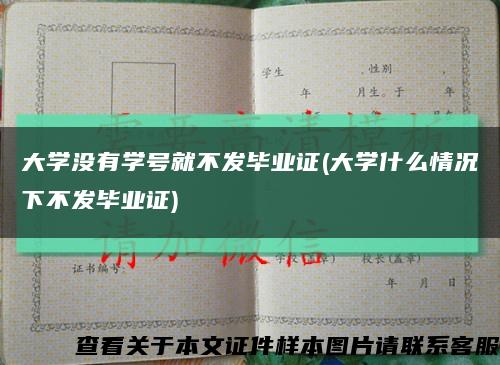 大学没有学号就不发毕业证(大学什么情况下不发毕业证)缩略图