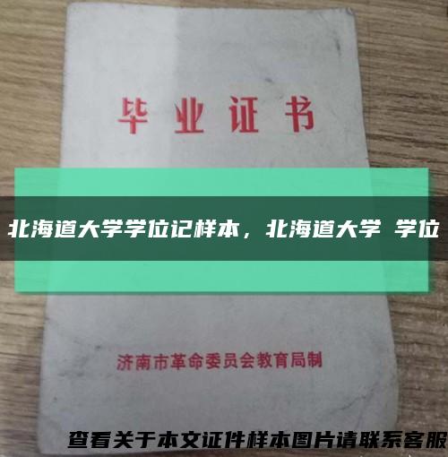 北海道大学学位记样本，北海道大学の学位缩略图