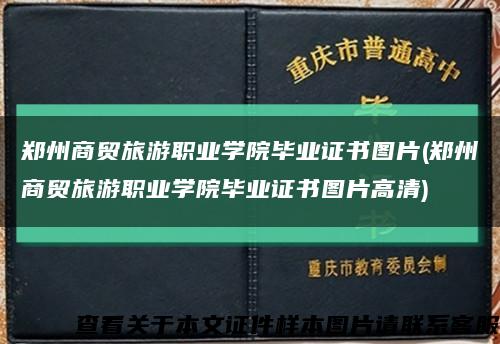 郑州商贸旅游职业学院毕业证书图片(郑州商贸旅游职业学院毕业证书图片高清)缩略图