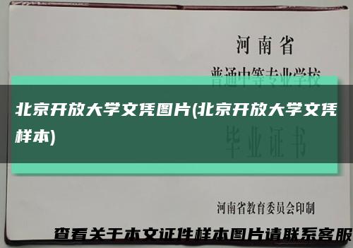 北京开放大学文凭图片(北京开放大学文凭样本)缩略图