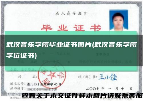 武汉音乐学院毕业证书图片(武汉音乐学院学位证书)缩略图