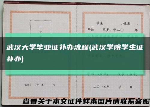 武汉大学毕业证补办流程(武汉学院学生证补办)缩略图