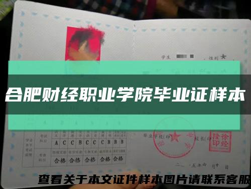 合肥财经职业学院毕业证样本缩略图