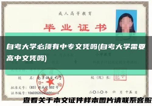自考大学必须有中专文凭吗(自考大学需要高中文凭吗)缩略图