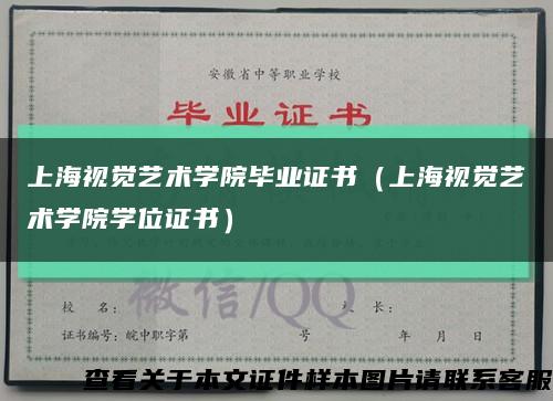 上海视觉艺术学院毕业证书（上海视觉艺术学院学位证书）缩略图