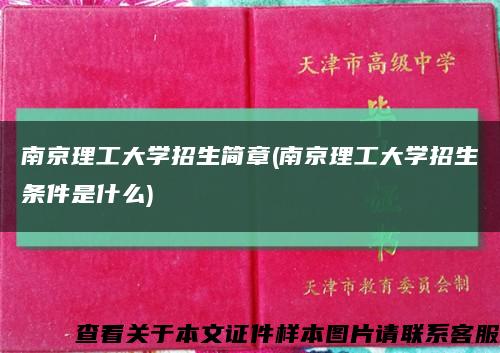 南京理工大学招生简章(南京理工大学招生条件是什么)缩略图