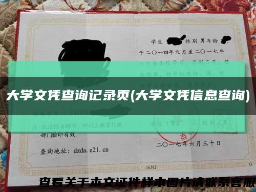 大学文凭查询记录页(大学文凭信息查询)缩略图