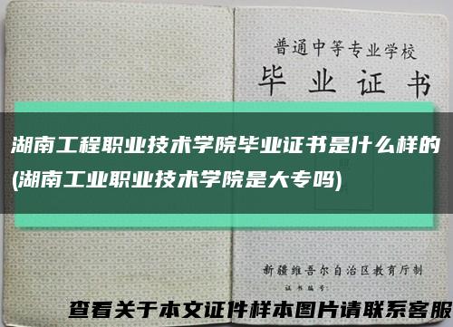 湖南工程职业技术学院毕业证书是什么样的(湖南工业职业技术学院是大专吗)缩略图