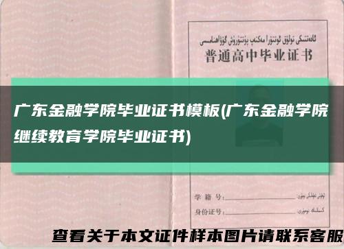 广东金融学院毕业证书模板(广东金融学院继续教育学院毕业证书)缩略图