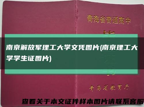 南京解放军理工大学文凭图片(南京理工大学学生证图片)缩略图
