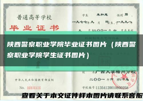 陕西警察职业学院毕业证书图片（陕西警察职业学院学生证书图片）缩略图