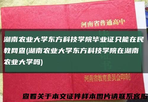 湖南农业大学东方科技学院毕业证只能在民教网查(湖南农业大学东方科技学院在湖南农业大学吗)缩略图