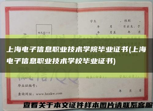 上海电子信息职业技术学院毕业证书(上海电子信息职业技术学校毕业证书)缩略图