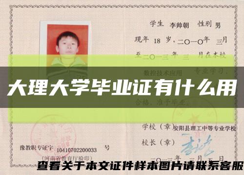 大理大学毕业证有什么用缩略图