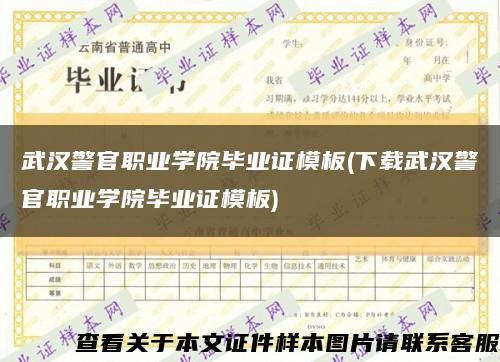 武汉警官职业学院毕业证模板(下载武汉警官职业学院毕业证模板)缩略图