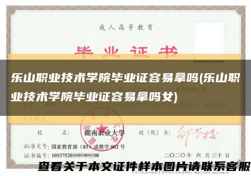 乐山职业技术学院毕业证容易拿吗(乐山职业技术学院毕业证容易拿吗女)缩略图