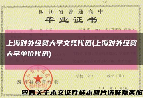 上海对外经贸大学文凭代码(上海对外经贸大学单位代码)缩略图