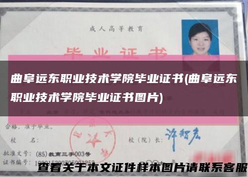 曲阜远东职业技术学院毕业证书(曲阜远东职业技术学院毕业证书图片)缩略图
