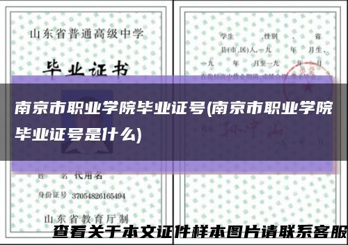南京市职业学院毕业证号(南京市职业学院毕业证号是什么)缩略图