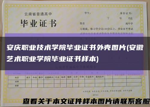 安庆职业技术学院毕业证书外壳图片(安徽艺术职业学院毕业证书样本)缩略图