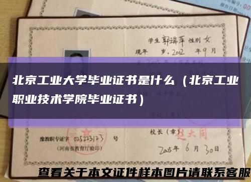 北京工业大学毕业证书是什么（北京工业职业技术学院毕业证书）缩略图
