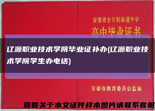 辽源职业技术学院毕业证补办(辽源职业技术学院学生办电话)缩略图