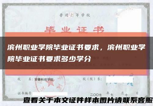 滨州职业学院毕业证书要求，滨州职业学院毕业证书要求多少学分缩略图