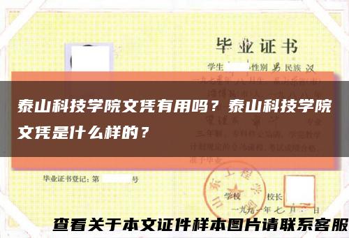 泰山科技学院文凭有用吗？泰山科技学院文凭是什么样的？缩略图