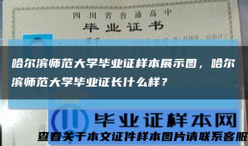 哈尔滨师范大学毕业证样本展示图，哈尔滨师范大学毕业证长什么样？缩略图