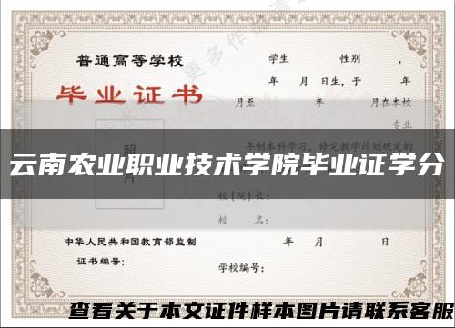 云南农业职业技术学院毕业证学分缩略图