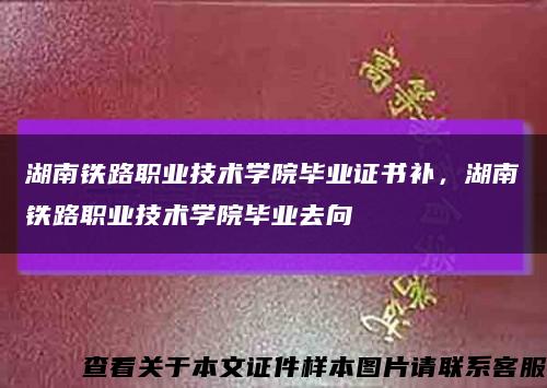 湖南铁路职业技术学院毕业证书补，湖南铁路职业技术学院毕业去向缩略图