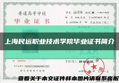 上海民远职业技术学院毕业证书简介缩略图