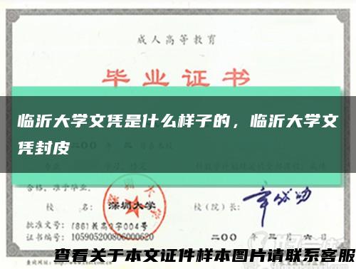 临沂大学文凭是什么样子的，临沂大学文凭封皮缩略图