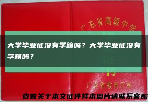 大学毕业证没有学籍吗？大学毕业证没有学籍吗？缩略图