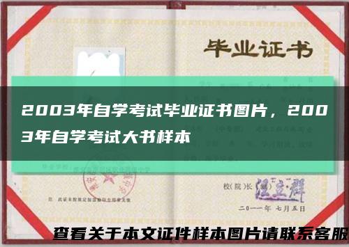 2003年自学考试毕业证书图片，2003年自学考试大书样本缩略图