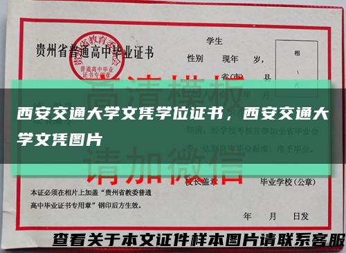 西安交通大学文凭学位证书，西安交通大学文凭图片缩略图