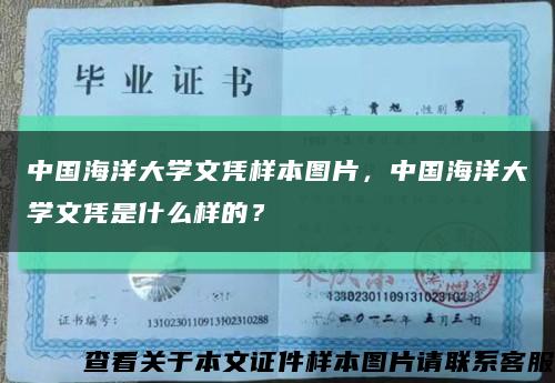中国海洋大学文凭样本图片，中国海洋大学文凭是什么样的？缩略图