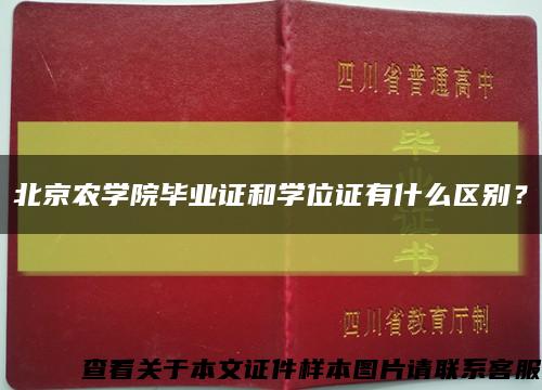 北京农学院毕业证和学位证有什么区别？缩略图